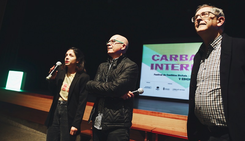 Sonia Mndez, Xos Regueira e Evencio Ferrero, na apertura do festival