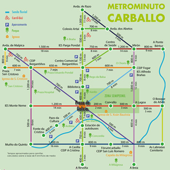 Mapa Metrominuto de Carballo Mapa Metrominuto de Carballo